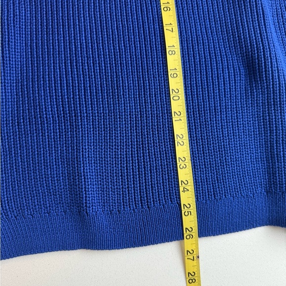 Talbots Women's Blue Sleeveless Turtleneck Sweater Tunic Top Size S Cotton Blend - Picture 8 of 10